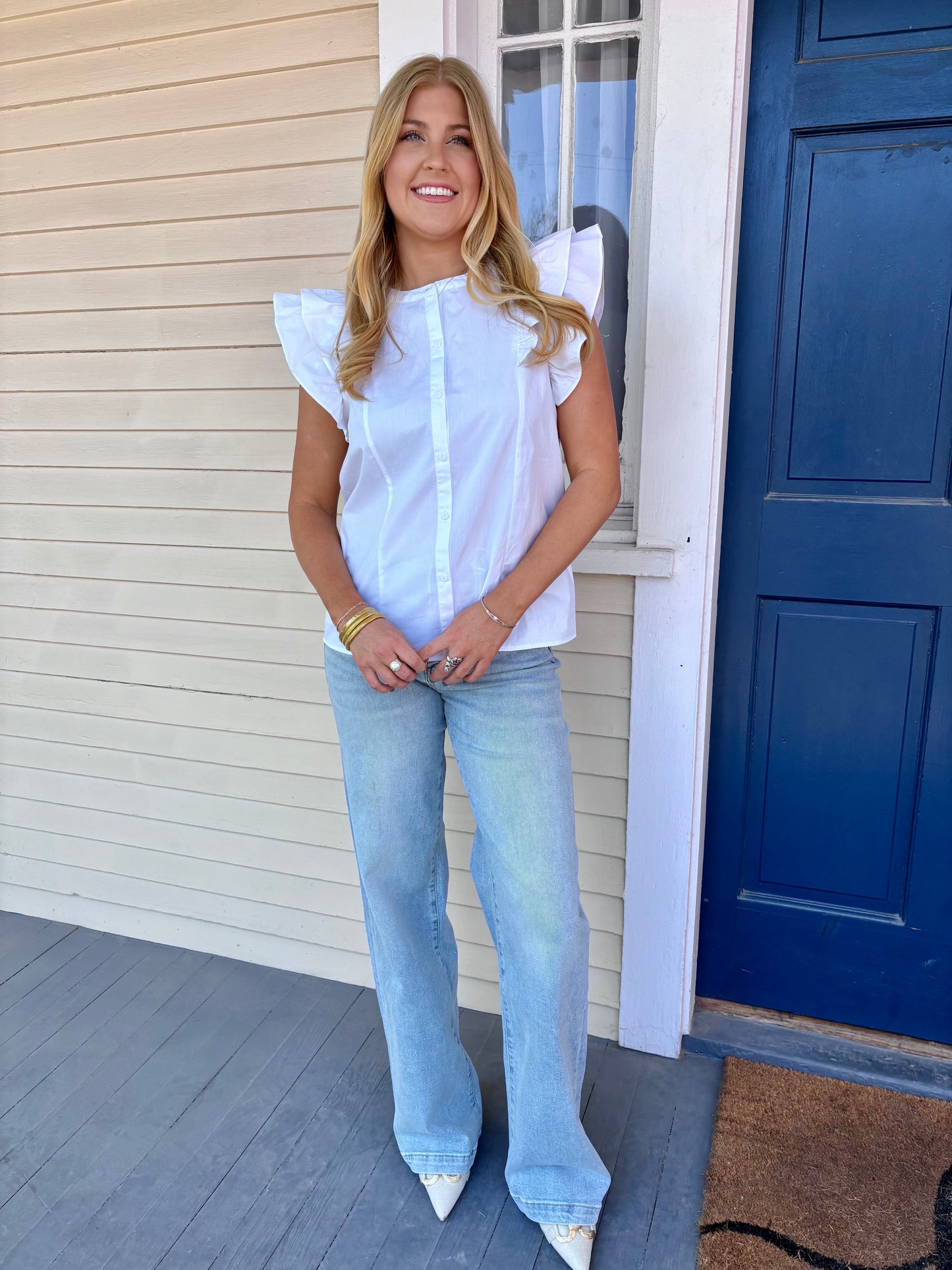 Layered Ruffle Sleeve Top