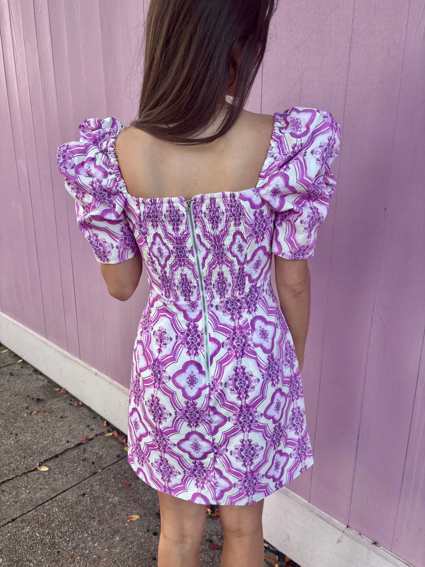 Geometric Floral Mini Dress