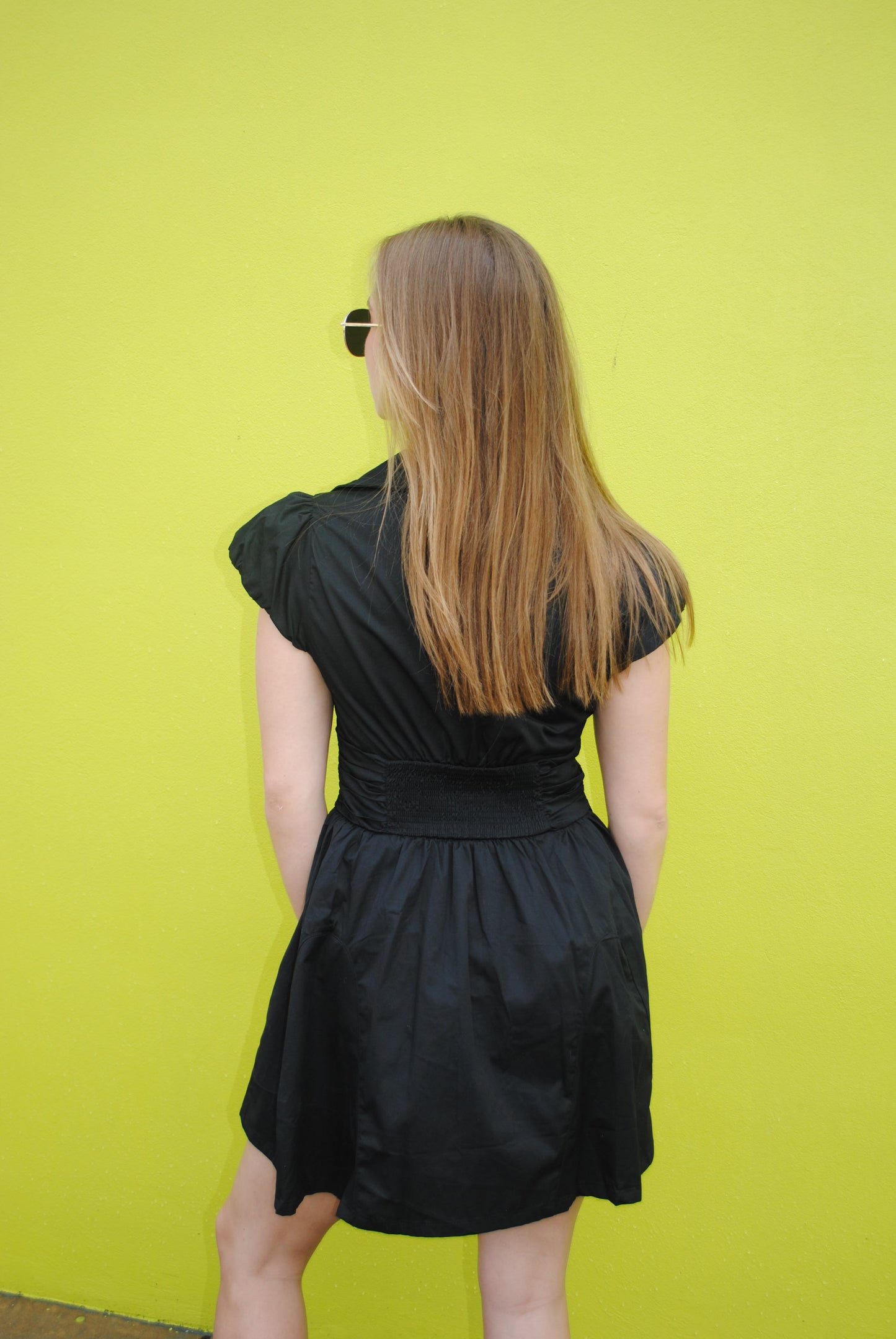 Ruched Waist Button Front Dress