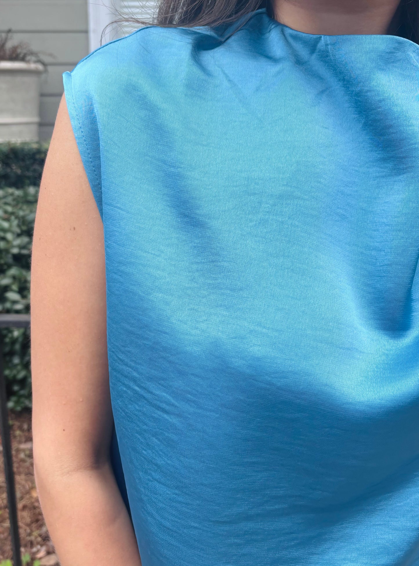 Mock Neck Draped Top