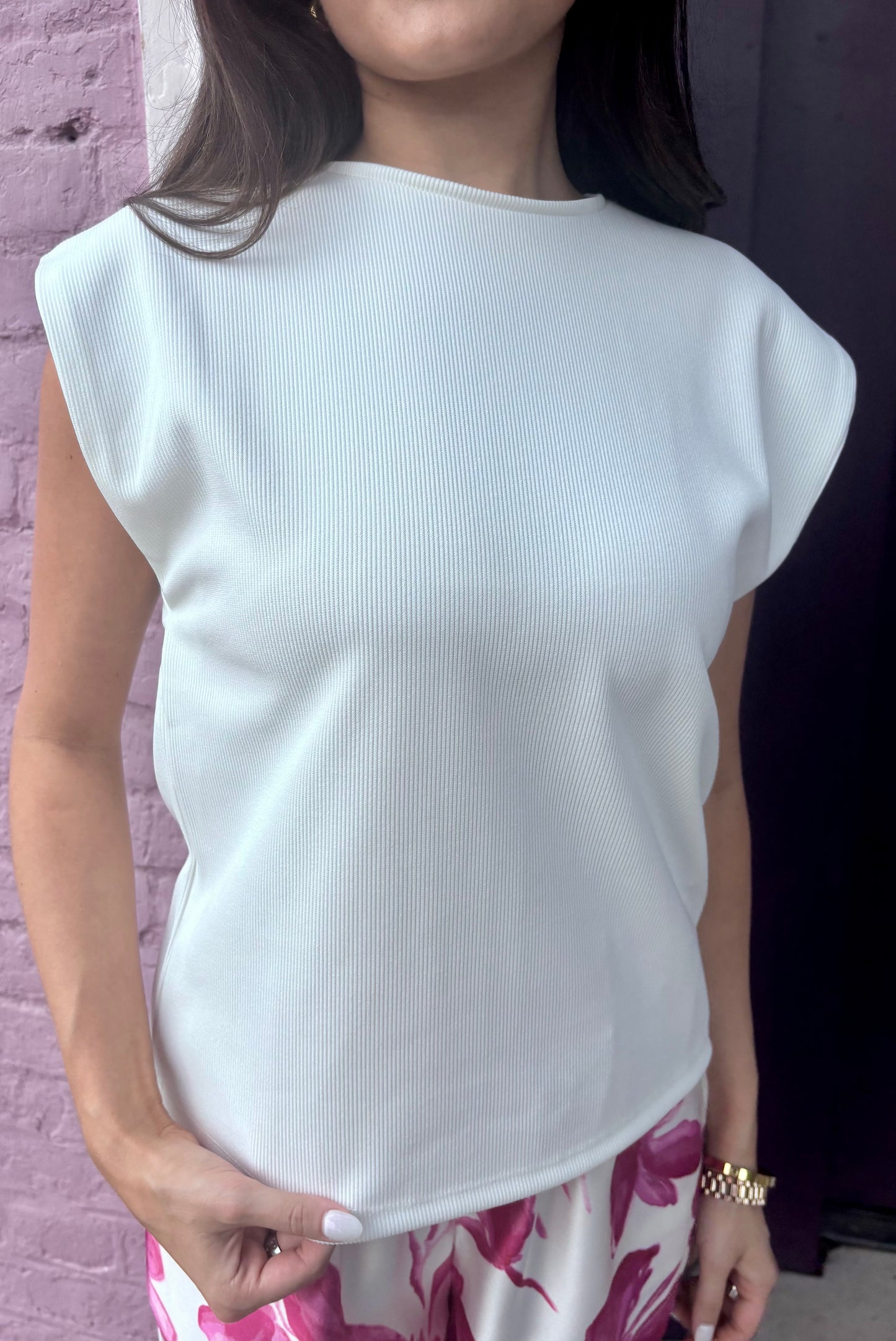 Ribbed Drop Sleeve Top