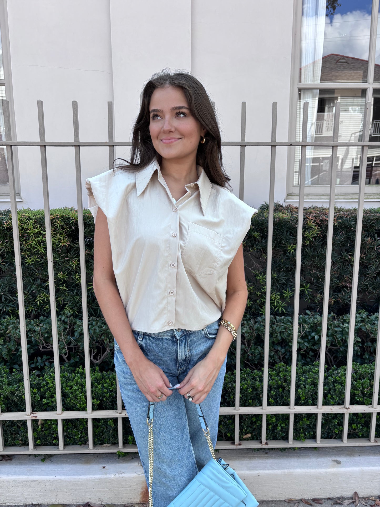 Collared Short Sleeve Button Down