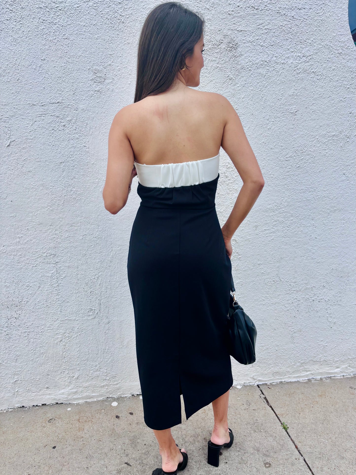 STELLA Strapless ColorBlock Midi