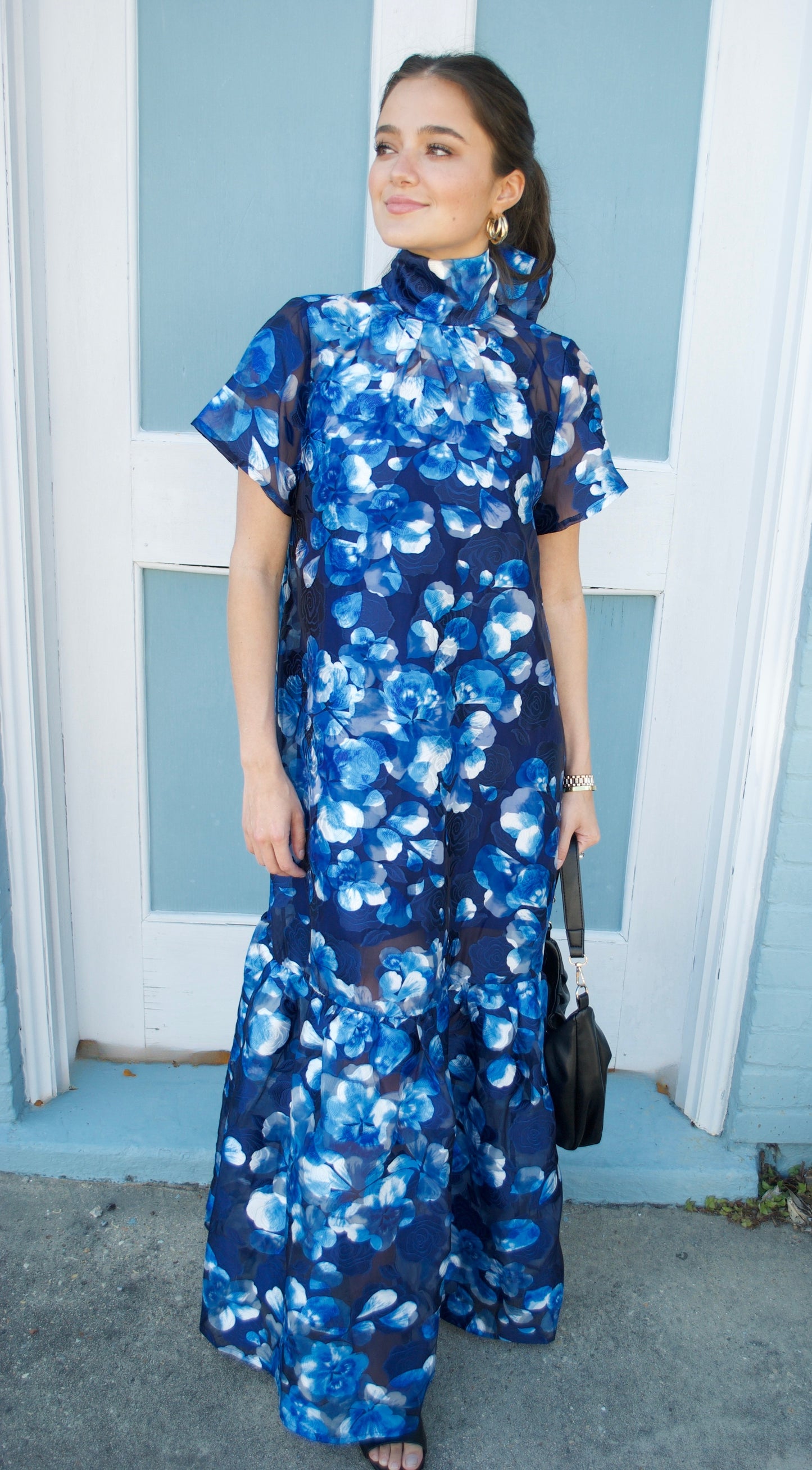 Floral Dime Organza Maxi Dress