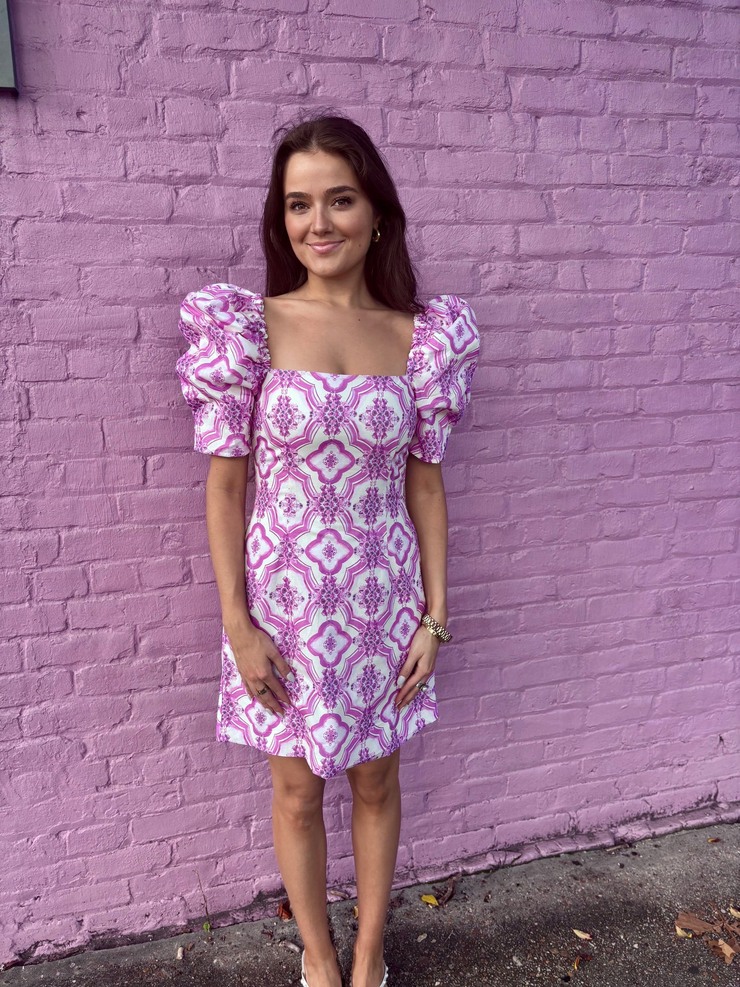 Geometric Floral Mini Dress