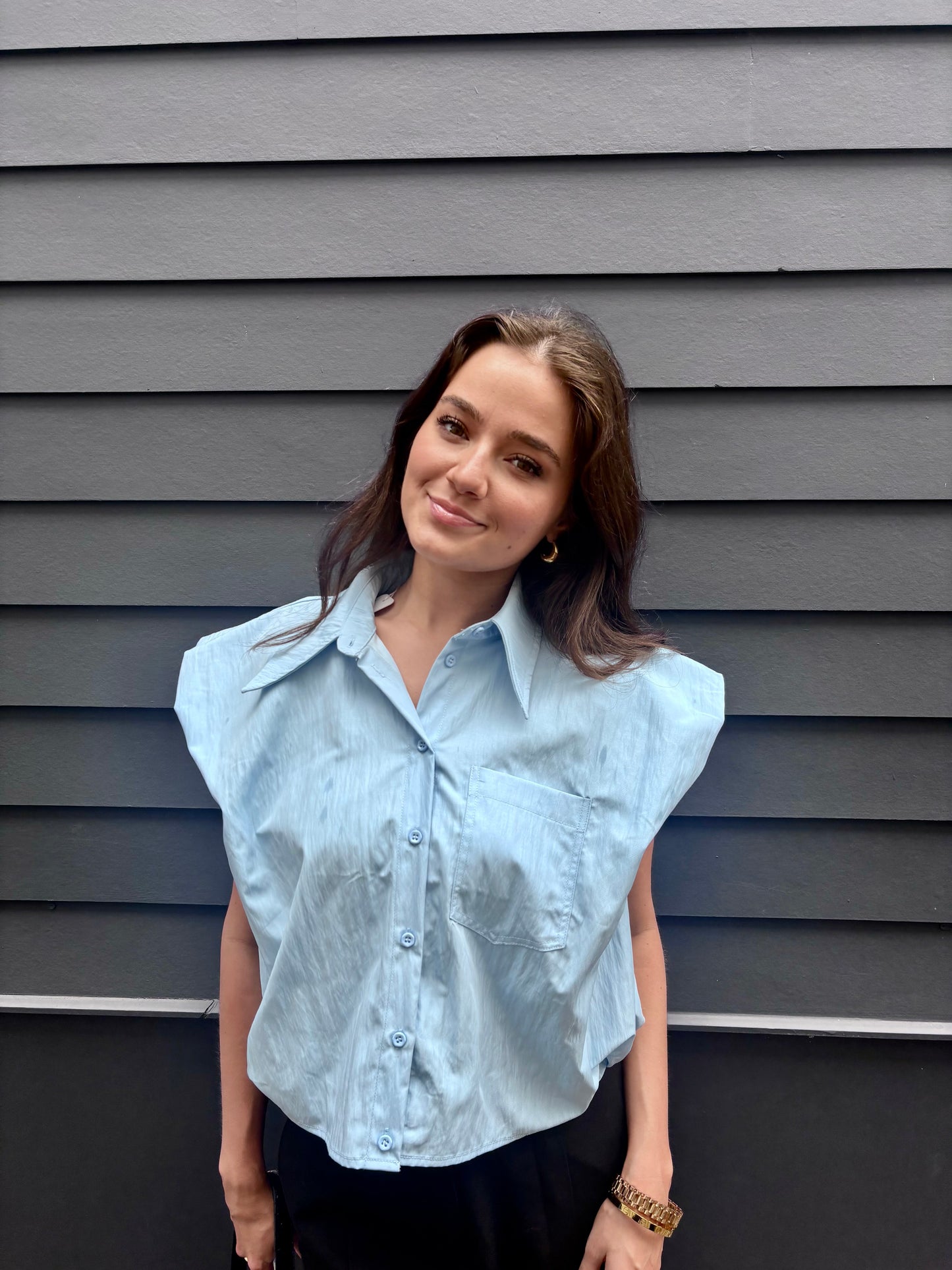 Collared Short Sleeve Button Down