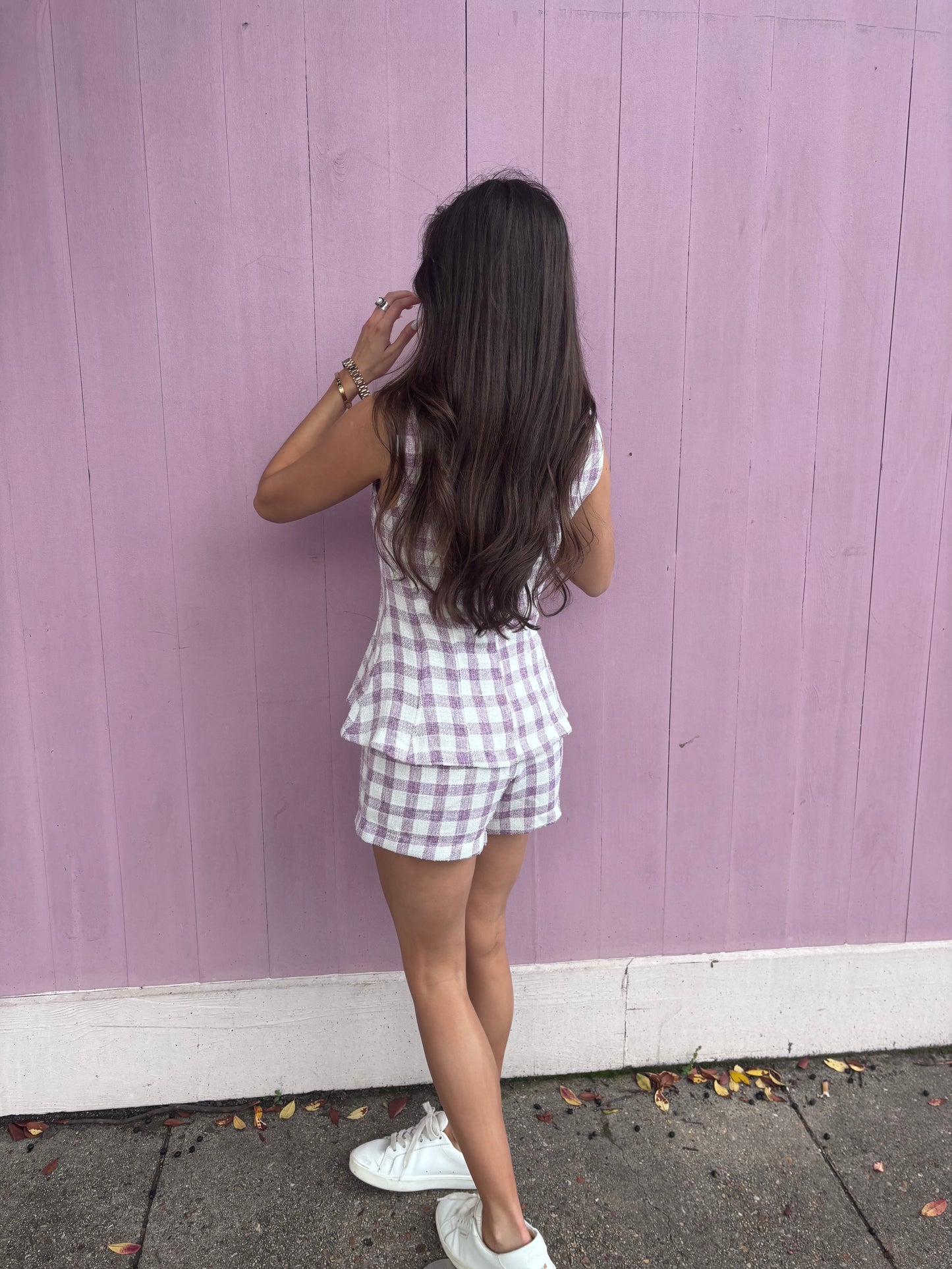 Checkered High Waisted Shorts