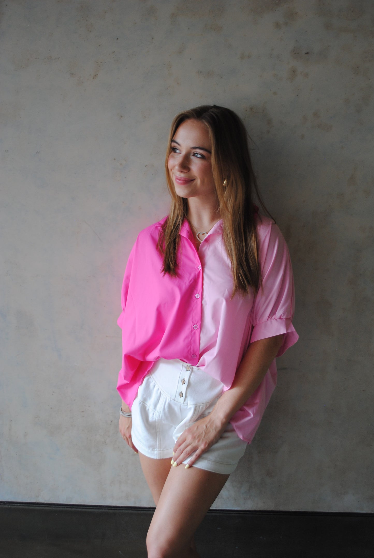 Two Tone Oversized Button Down