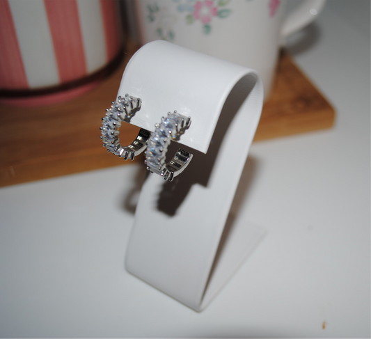 Silver Diamond hoop