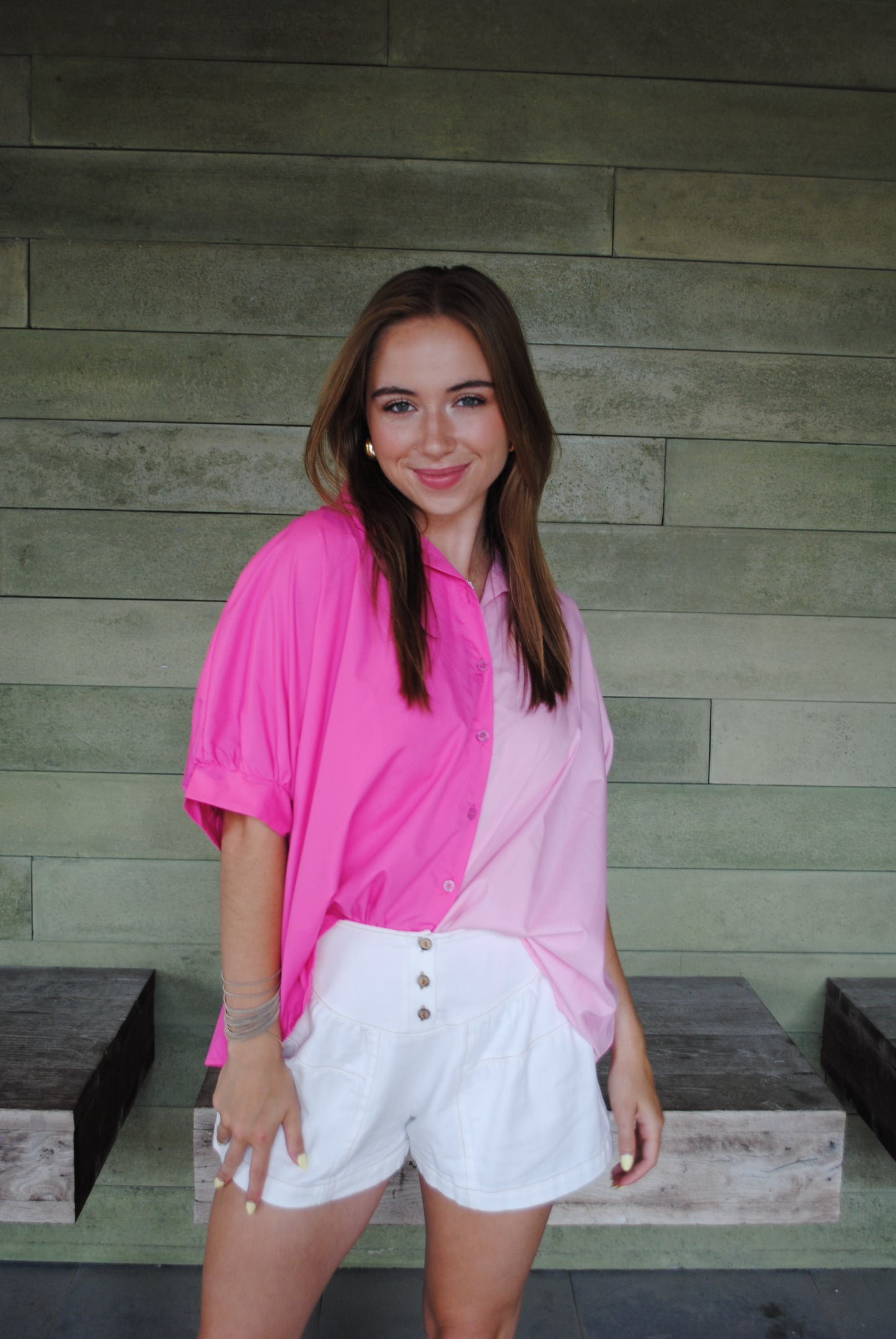 Two Tone Oversized Button Down