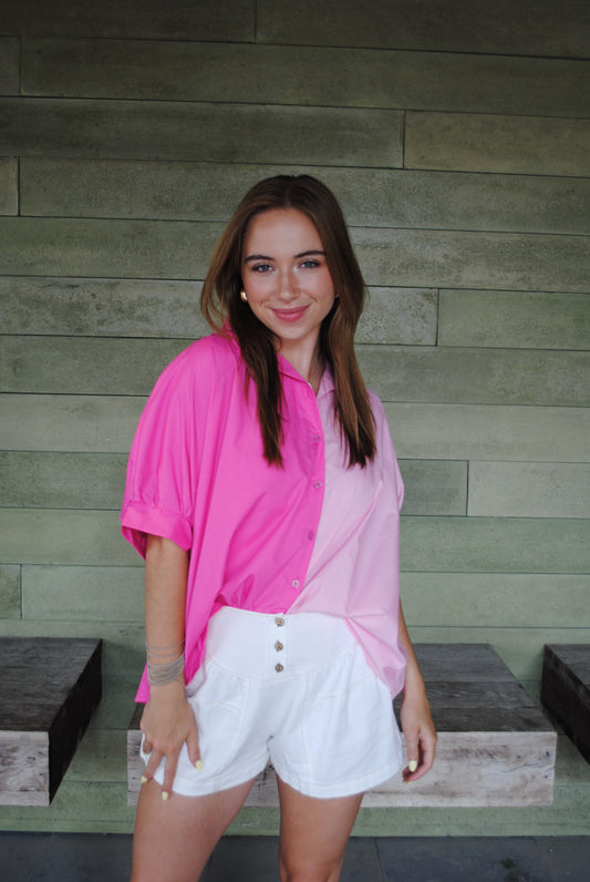 Two Tone Oversized Button Down