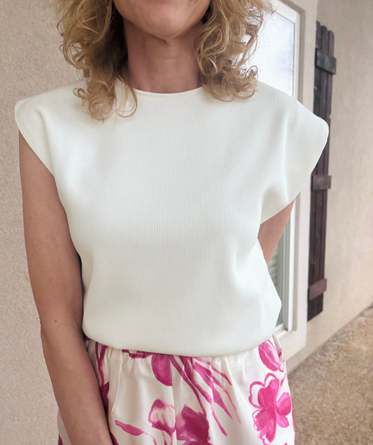 Ribbed Drop Sleeve Top