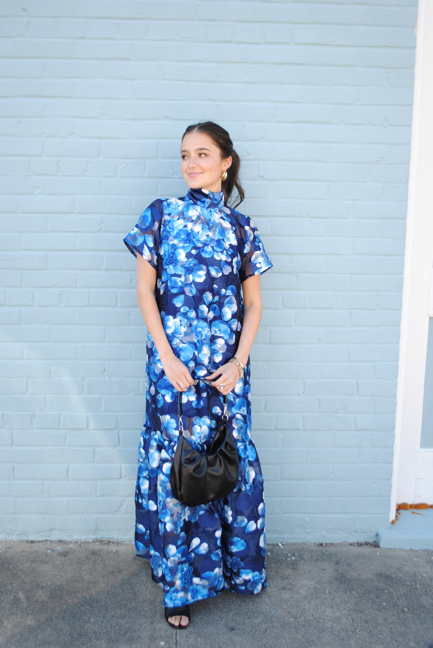 Floral Dime Organza Maxi Dress