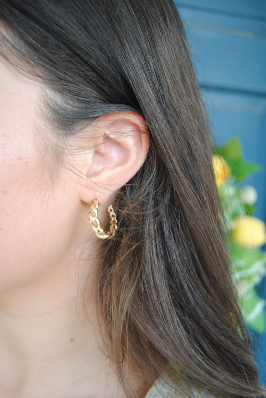 Twisted Gold Hoop