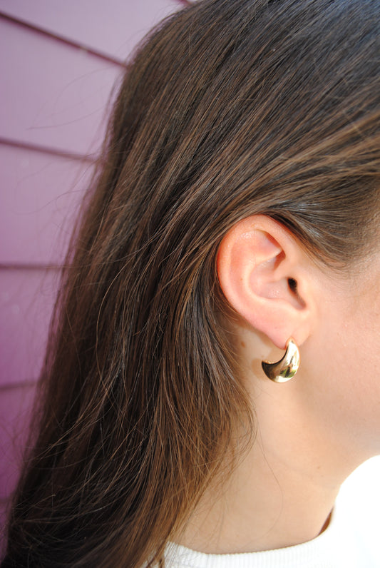 Small gold post hoop