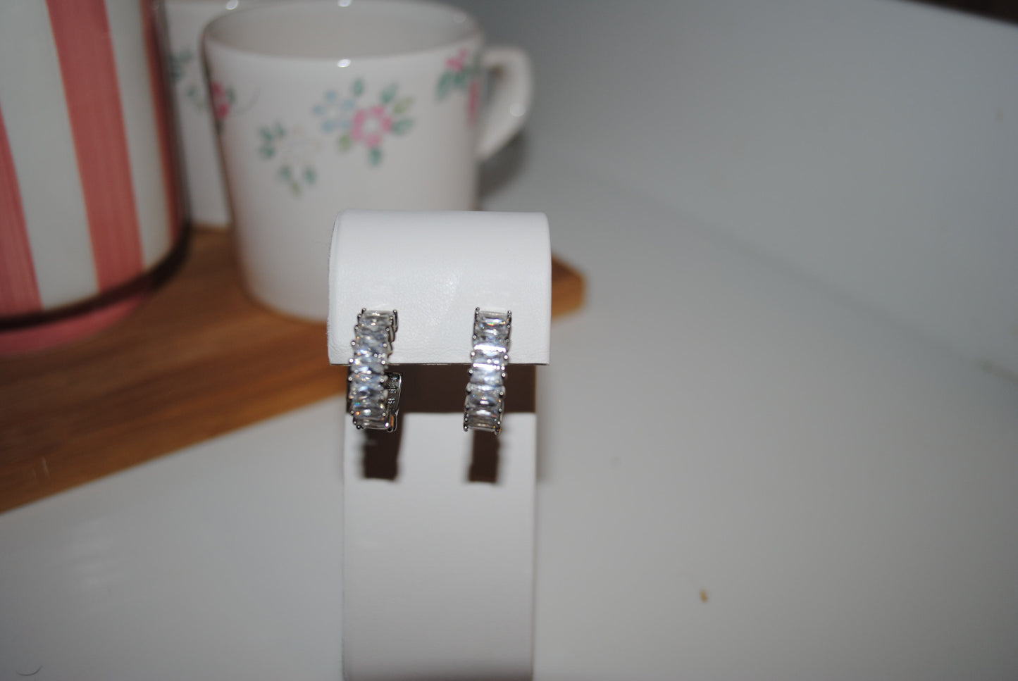 Silver Diamond hoop